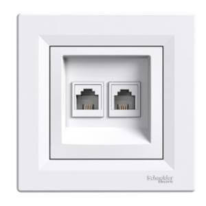 ASFORA UTIČNICA 2XRJ11 TELEFON BIJELA