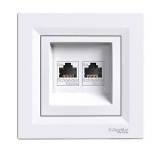 ASFORA UTIČNICA 2XRJ45 CAT5 BIJELA