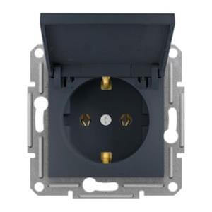 ASFORA UTIČNICA ŠUKO 2P+E S POKLOPCEM ANTRACIT